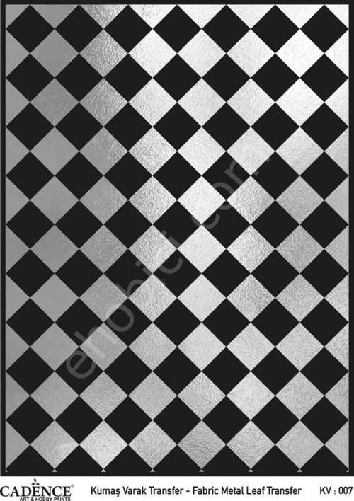 KV-07 Cadence Kumaş Varak Transfer Gümüş 30x42cm