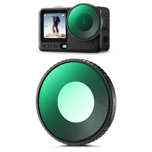 Osmo Action 6 uyumlu, UV Filtre / Nano kaplamalı HD optik cam lens koruma