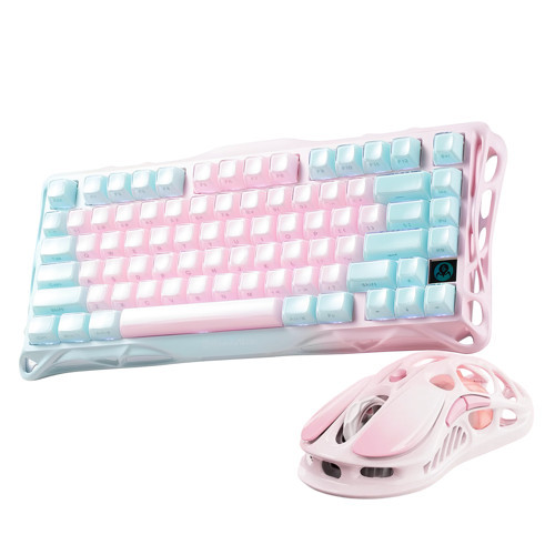 Mercury K1 Lite Mekanik Gaming Klavye ve M1 Pro Kablosuz Optik Mouse Seti, Lumen Rose