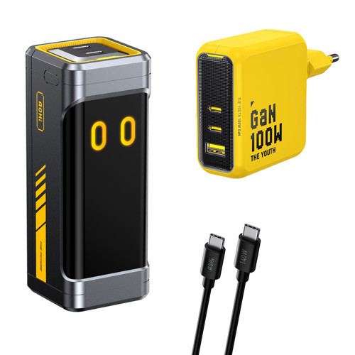 Starship 10.000 mAh 210W Powerbank, Youth 3 Portlu 100W Şarj Adaptörü