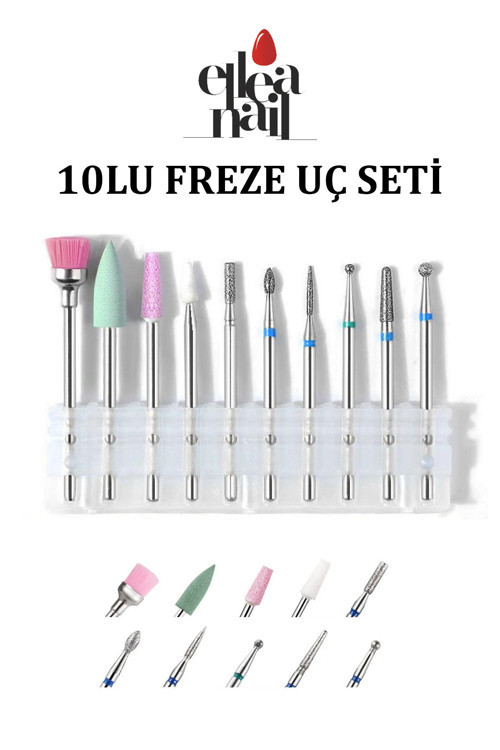 Freze Ucu Seti, Manikür Pedikür Freze Ucu 10'lu Kutulu Set