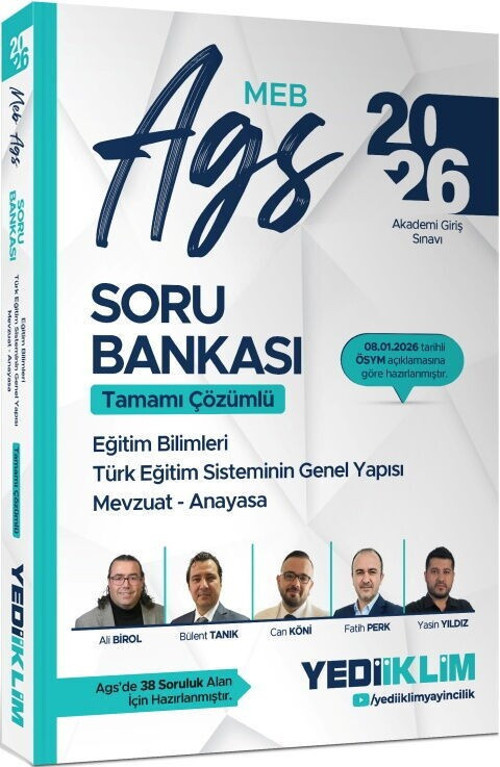 2026 Meb Ags Eğitim Bilimleri Türk Eğitim Sisteminin Genel Yapısı Mevzuat Anayasa Tamamı Çözümlü Soru Bankası Yediiklim