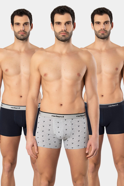 Erkek Desenli Likrali Boxer 3'lü Paket