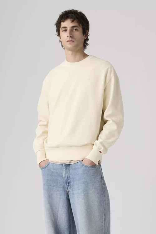 Erkek Bisiklet Yaka Ekru Sweatshirt - A9244-0043