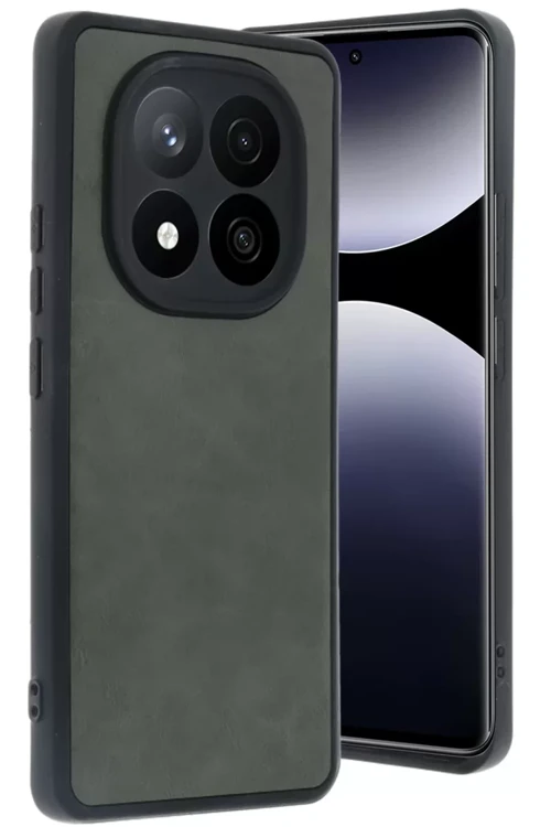 Xiaomi Redmi Note 14 Pro 4G Kılıf Aras Deri Kapak - Koyu Yeşil