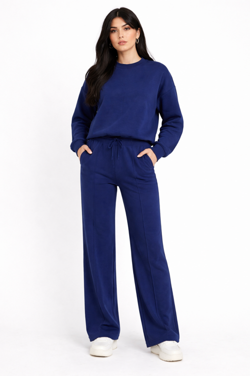 Oversize Bisiklet Yaka Basic Modal Kadın Takım 1206 - Form Serisi