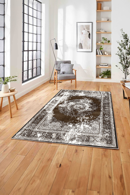 Klasik Çerçeveli Eskitme Model Yıkanabilir Kaymaz Taban Yolluk Mutfak Salon Halısı