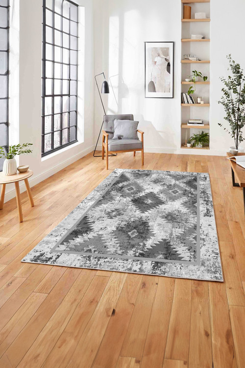 Klasik Kilim Desen Dijital Baskılı Yıkanabilir Kaymaz Taban Yolluk Mutfak Salon Halısı