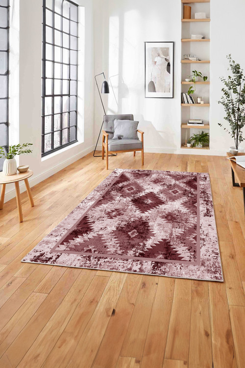 Klasik Kilim Desen Dijital Baskılı Yıkanabilir Kaymaz Taban Yolluk Mutfak Salon Halısı