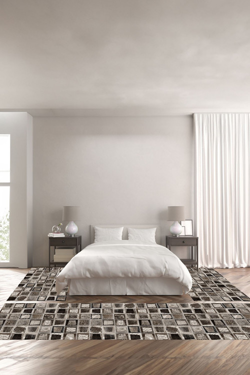Baskılı Kaymaz Taban Yıkanabilir Patchwork Yama Modeli Üçlü Yatak Odası