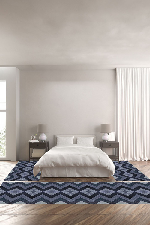 Dijital Kaymaz Taban Yıkanabilir Modern Klasik Dokuma Modelli Üçlü Yatak Odası