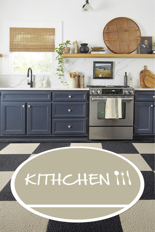 Baskılı Sade Modern Kitchen Yazılı Yıkanabilir Kaymaz Taban Yuvarlak Mutfak Halısı