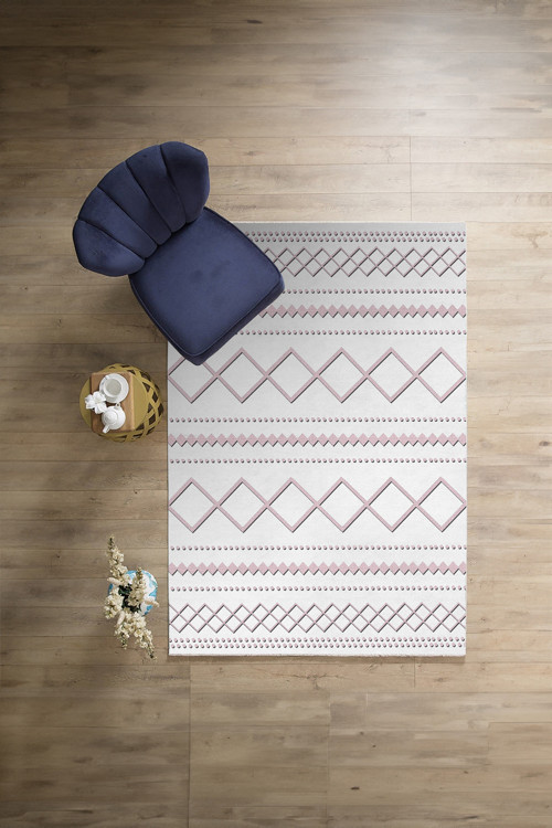 Dijital Baskılı Sade Kilim Motifli Yıkanabilir Kaymaz Taban Yolluk Mutfak Salon Halısı