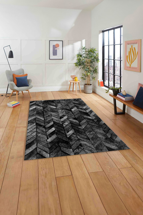 Baskılı Patchwork Çizgili Yıkanabilir Kaymaz Taban Yolluk Mutfak Salon Halısı