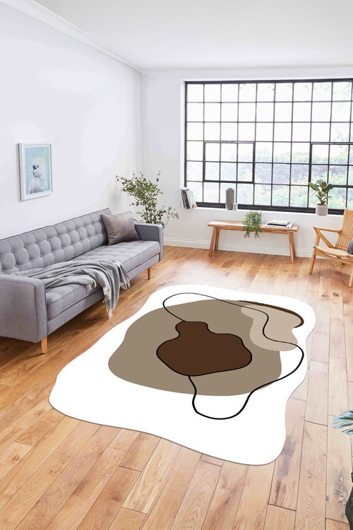Baskılı Lazer Kesim Modern Yıkanabilir Kaymaz Taban Yolluk Mutfak Salon Halısı