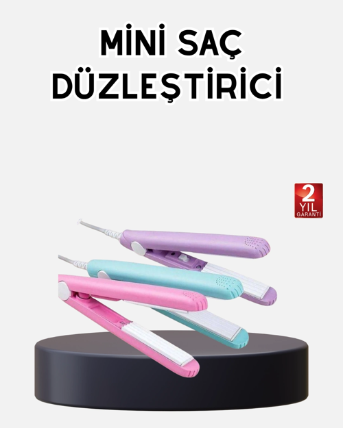 Seyahat Tipi Mini Saç Düzleştirici – Seramik Kaplama, Hızlı Isınma, Kompakt Tasarım