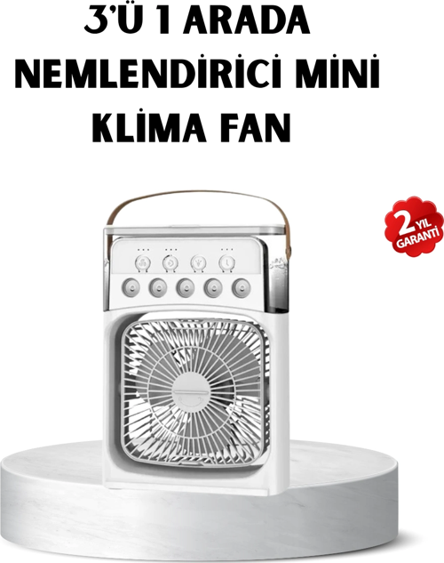 Usb Bağlantılı Taşınabilir Mini Klima Fan 500ml Su Hazneli Ve Sessiz Çalışma