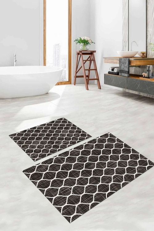 Dijital Baskılı Yıkanabilir Sade Kupa Desenli Banyo Paspası Klozet Takımı