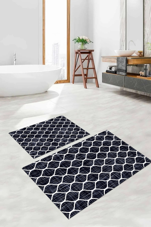 Dijital Baskılı Yıkanabilir Sade Kupa Desenli Banyo Paspası Klozet Takımı