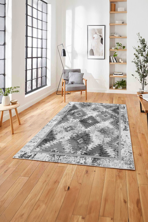 Klasik Kilim Desen Dijital Baskılı Yıkanabilir Kaymaz Taban Yolluk Mutfak Salon Halısı