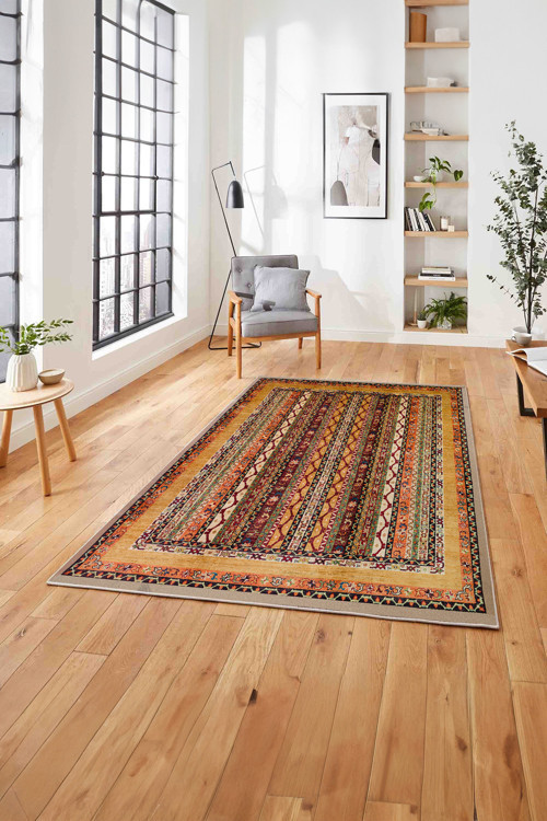 Etnik Model Dekoratif Baskılı Yıkanabilir Kaymaz Taban Yolluk Mutfak Salon Halısı