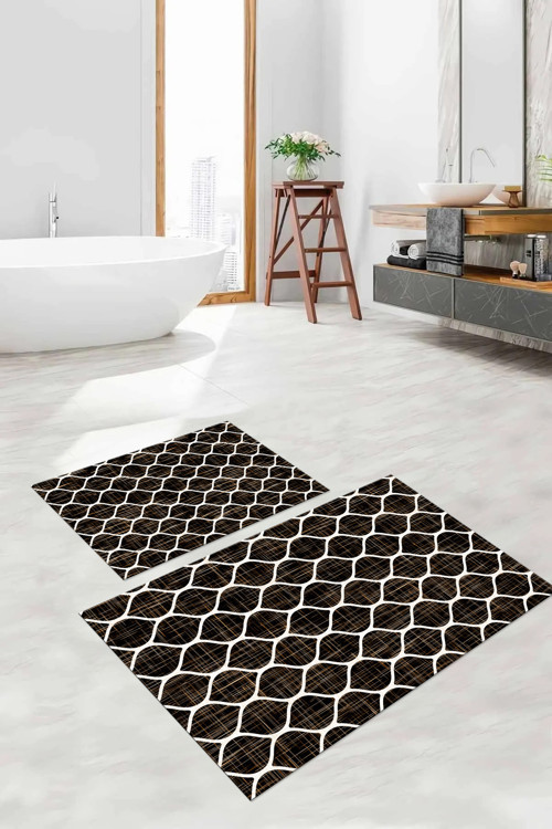 Dijital Baskılı Yıkanabilir Sade Kupa Desenli Banyo Paspası Klozet Takımı
