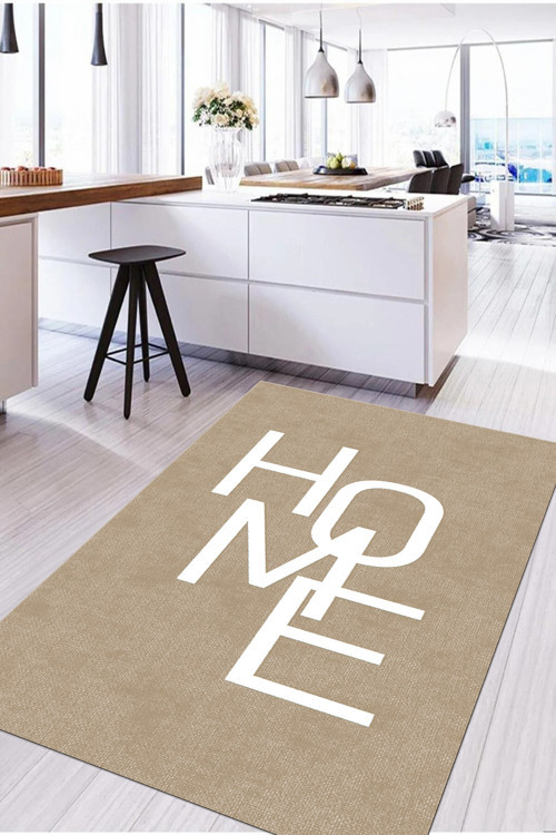 Dijital Baskılı Modern Home Yazılı Yıkanabilir Kaymaz Taban Yolluk Salon Mutfak Halısı