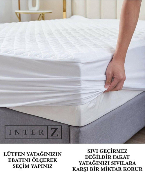 Kapitoneli Fitted Yatak Koruyucu Alez(TÜM EBATLAR) Beyaz