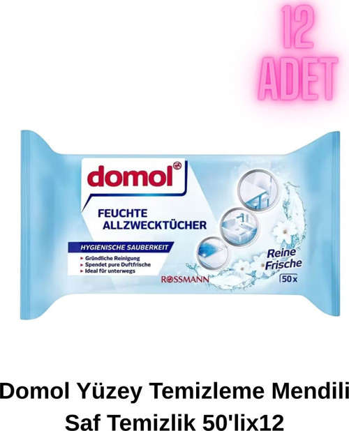 Yüzey Temizleme Mendili Saf Temizlik 50'li (12 Adet)