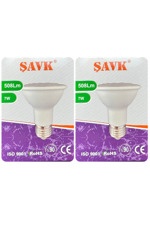 (2 Adet) Şavk 7W 6500K (Beyaz Işık) Par20 E27 Duylu (Kalın Duy) Led Spot Ampul