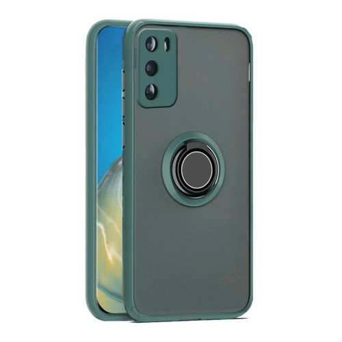 Huawei P30 Pro Uyumlu Kılıf Yüzüklü Standlı Extra Darbe Koruma Sert Silikon Kapak - Yeşil