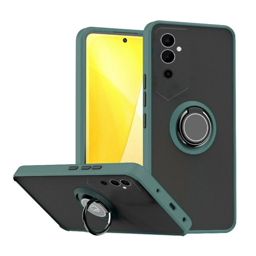 Tecno Pova Neo 2 Uyumlu Kılıf Yüzüklü Standlı Extra Darbe Koruma Sert Silikon Kapak - Yeşil