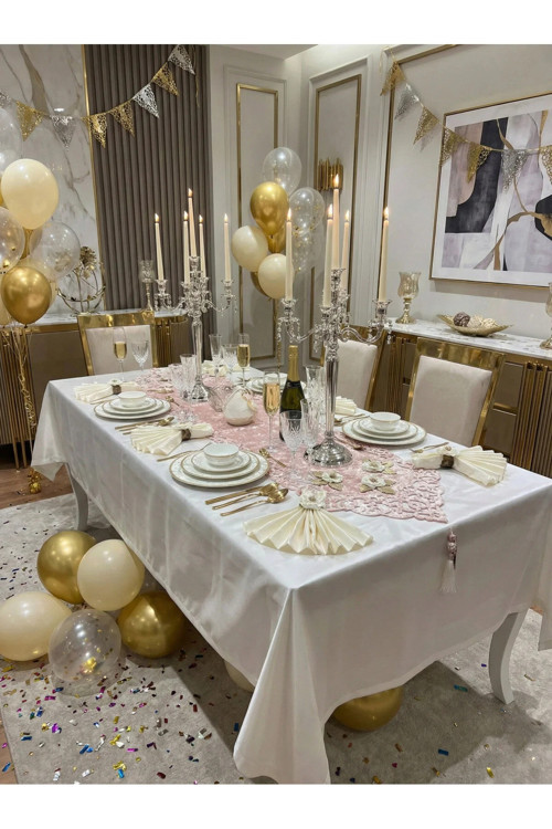 Mina Kadife Pudra Yemek Takımı 1506