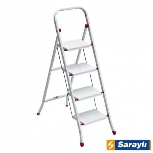 Pratik Metal Merdiven Beyaz 4 Basamaklı