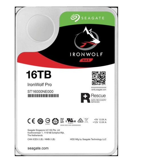 Ironwolf Pro St16000Ne000 Sata 3.0 7200 Rpm 3.5" 16 Tb Harddisk