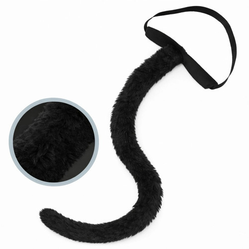 Siyah Peluş Kuyruk Şekil Verilebilir 70 cm