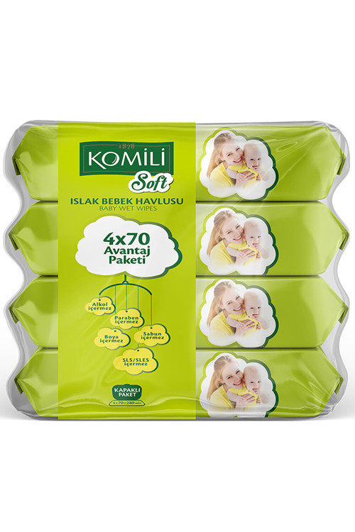 6 Adet Soft Bebek Islak Mendil 4X70 Adet