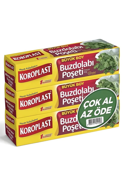Büyük Boy Buzdolabı Poşeti 60 Lı 30X45Cm (3X20 Adet)