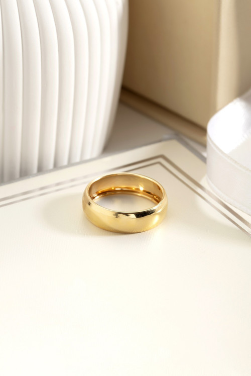 18 Ayar Altın 6 Mm El Işi Klasik Alyans