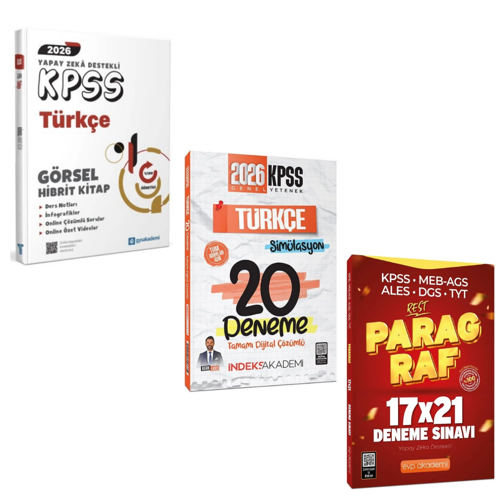 GYS Akademi 2026 Kpss Türkçe Yapay Zeka Destekli Görsel Hibrit Kitap & İndeks KPSS Türkçe Simülasyon 20 Deneme & Paragra