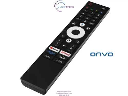Onvo İle Uyumlu Model 65OVF9001UQ Mikrofonlu Smart 4K Led Tv Kumandası