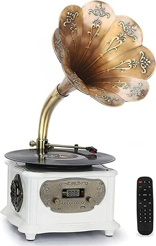 Record Master – Wooden Classic Serisi Rmj-209C Pikap Beyaz – Radyo – Bluetooth – Usb – 33, 45 Devir Plak Çalar -