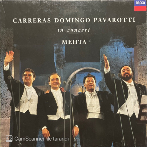 Carreras Domingo Pavarotti In Concert Mehta LP Plak