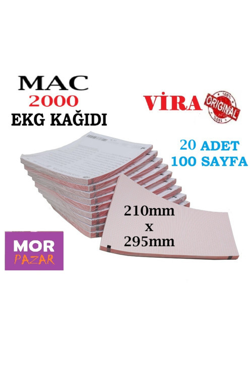 Mac 2000 Ekg Cihazı Kağıdı 210mm x 295mm Z Katlama A4 - 20 Adet 100 Sayfa