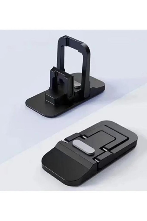 Siyah Mini Laptop Standı 2 Kademe Yükseklik Ayarlı Tablet Macbook Telefon Tutucu Yükseltici Ayak