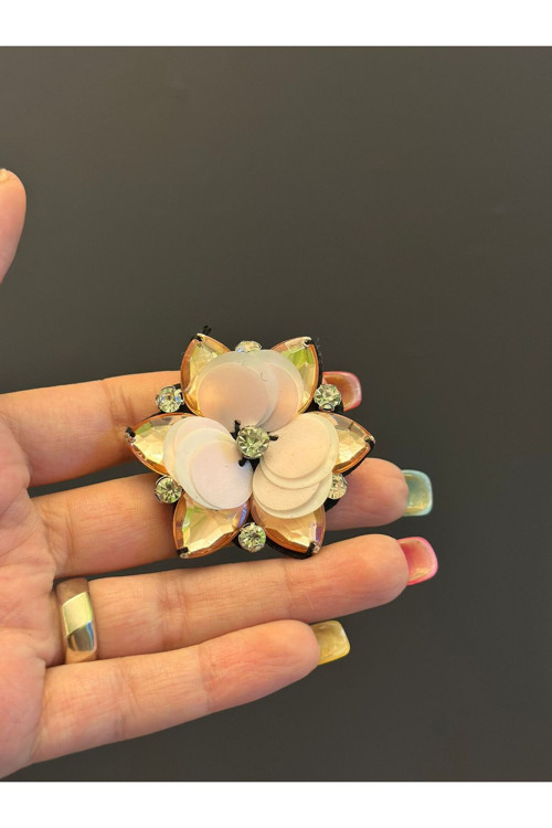 YAVRUAĞZI ÇİÇEK BROŞ YAKA İĞNESİ GİYİM AKSESUARI 4X4 CM