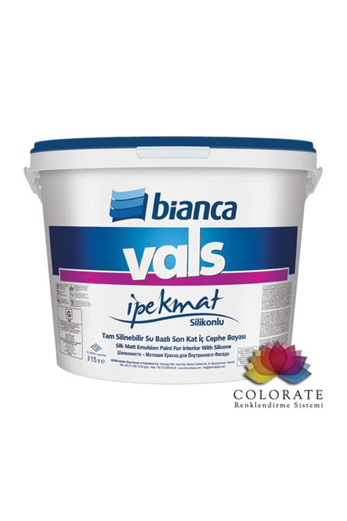 Vals Ipek Mat - 0101 / Beyaz Silikonlu Iç Cephe Boya 15 Lt