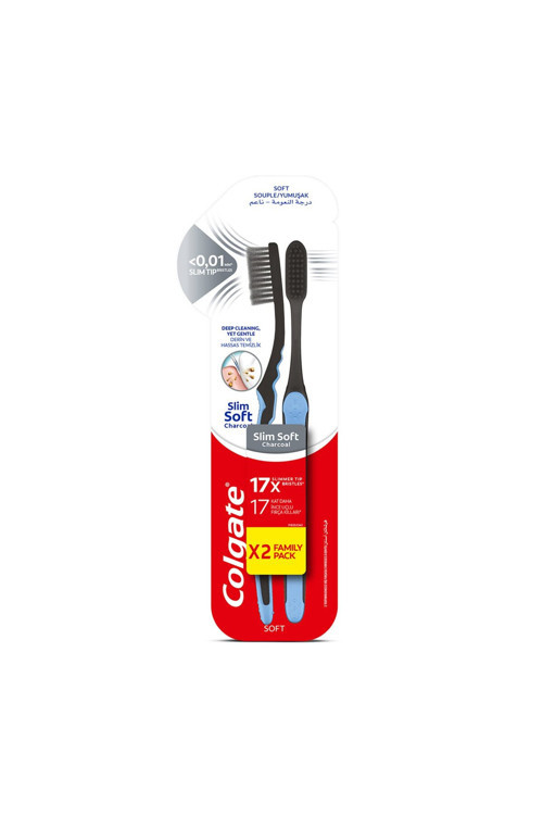 Mikro İnce Charcoal Yumuşak Diş Fırçası 1+1 2 Adet