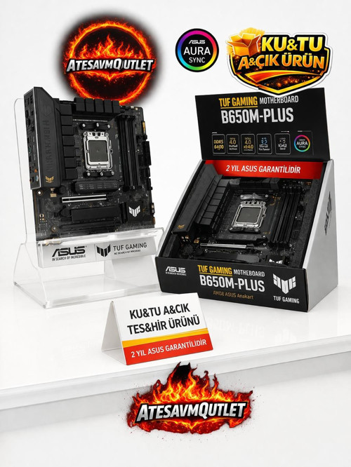 Tuf Gamıng B650M-Plus Amd B650 Am5 Ddr5 6400 Dp Hdmı 2X M2 Usb3.2 Aura Rgb 2.5Gbit Lan Matx (Tuf Gamıng B650M-Plus)