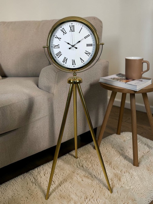 Büro Ev Ofis Hediyesi için Golden Victoria Tripod Ayaklı Saat